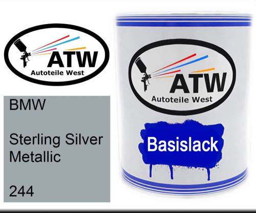 BMW, Sterling Silver Metallic, 244: 1L Lackdose, von ATW Autoteile West.